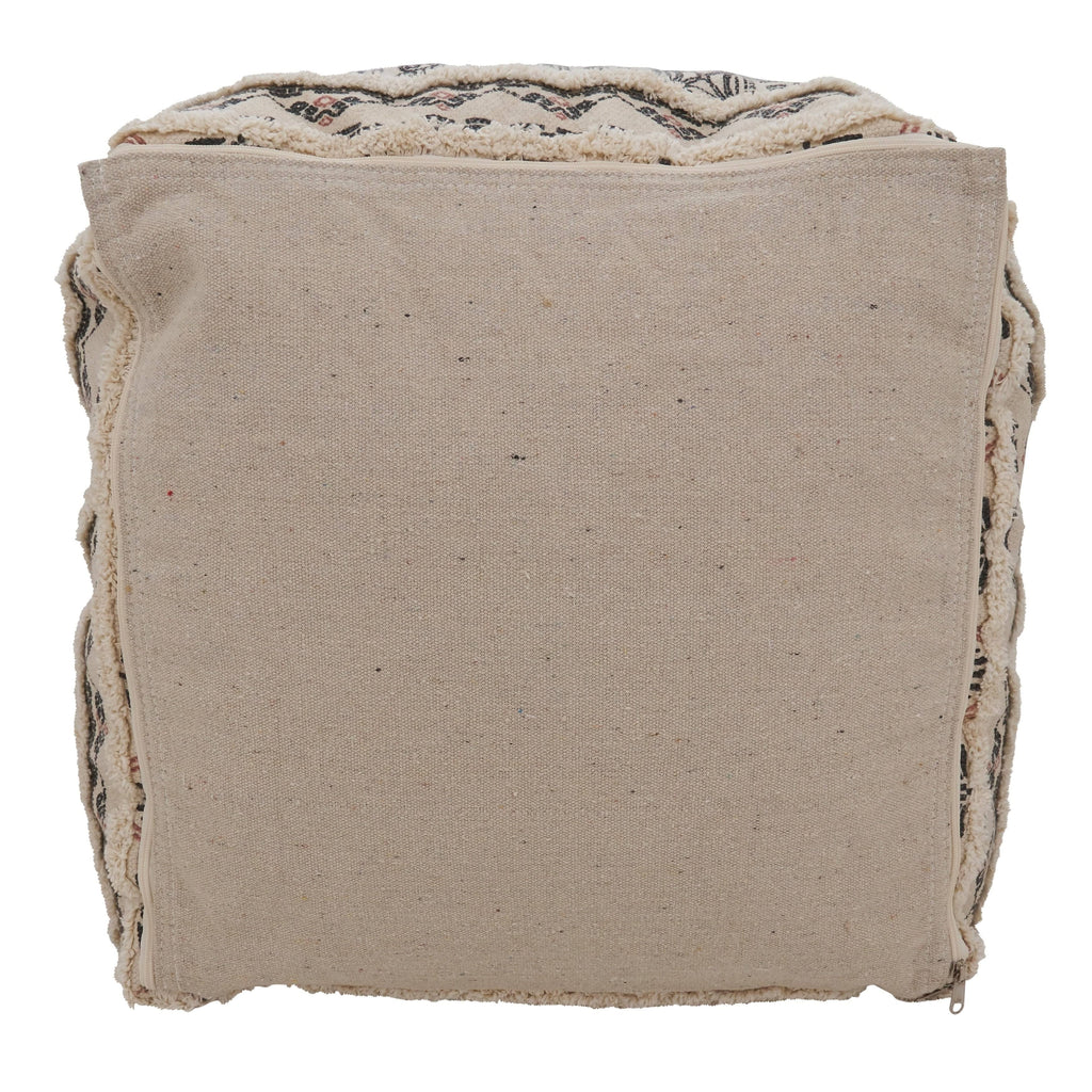 Cotton Floor Pouf with Tufted Design M924599