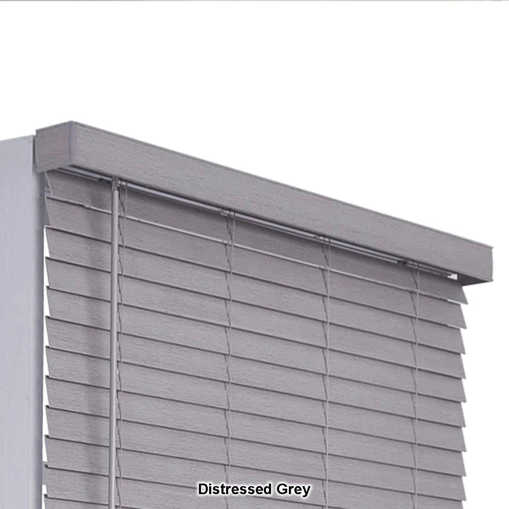 2in. Cordless Faux Wood Blinds White D5016
