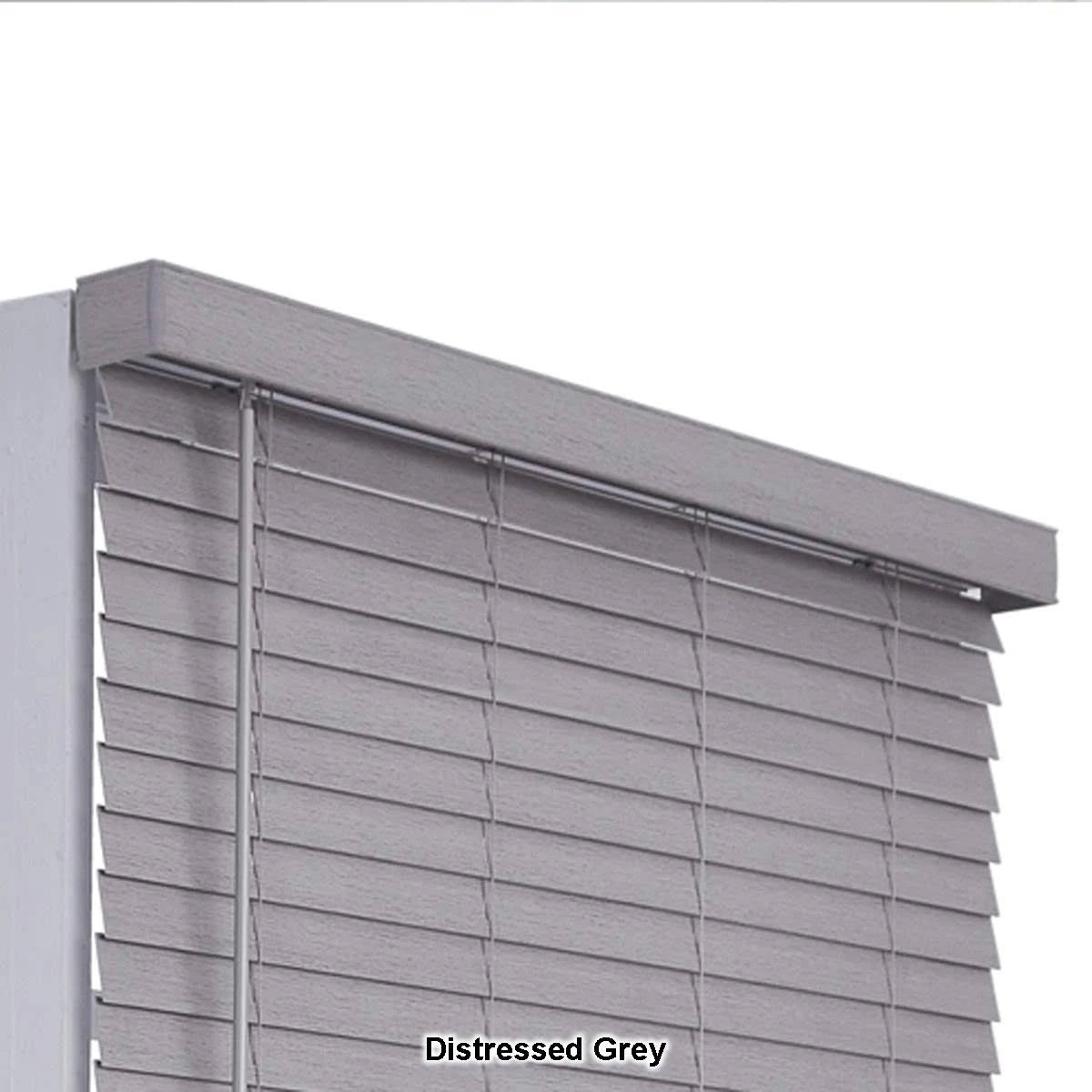 2in. Cordless Faux Wood Blinds White D5016