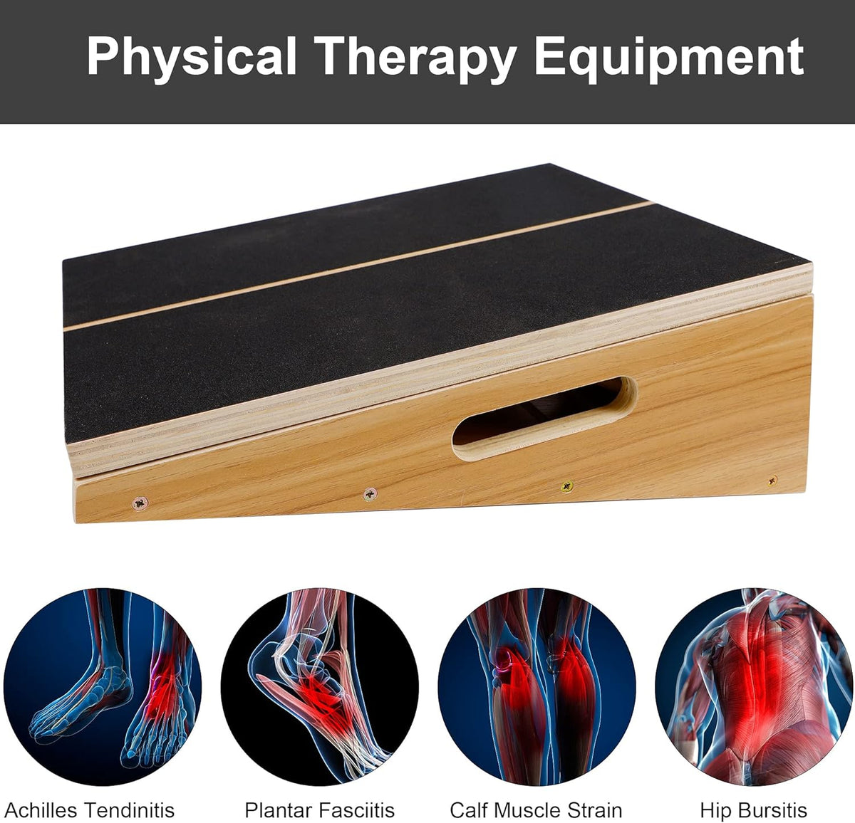 Wooden Slant Board, Adjustable Incline Board, Non-Slip Stretching Board, Pack of 2 F524