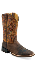 Burnt Dark Brown Leather Cowboy Boots Y825