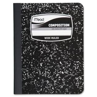 Composition Book, Wide Ruled, 100 Sheets, 7-1/2x9-3/4, Black S8940