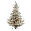 Flocked Fraser Fir Christmas Tree with 600 Warm White Lights F90024