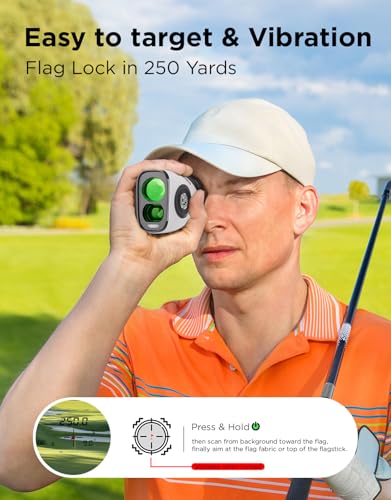 Golf Rangefinder with Slope, 1200Y Laser Range Finder, 7X Magnification, Flag Lock with Vibration, USB-C Rechargeable, Waterproof Z311115