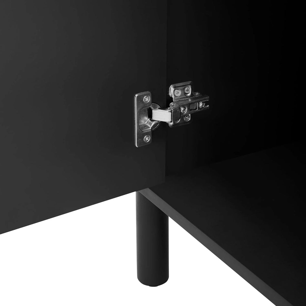 Black Curved Sideboard Cabinet with Adjustable Shelves M16783