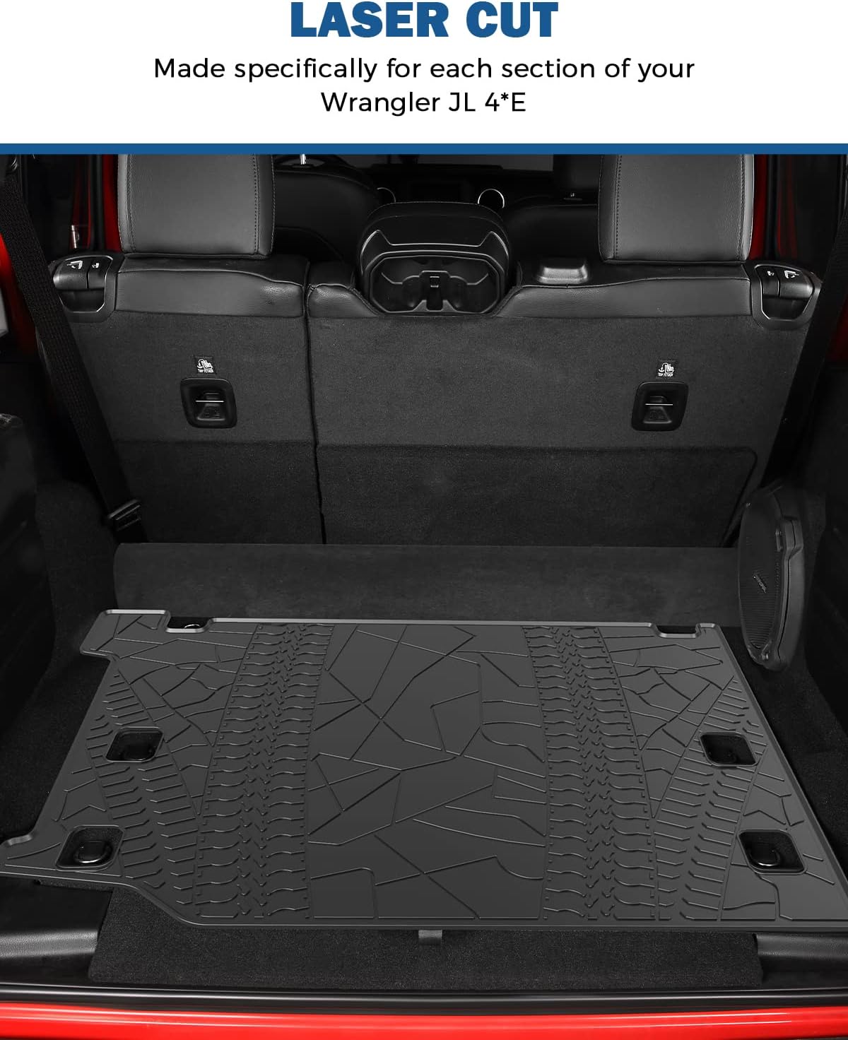 All-Weather Waterproof Trunk Mat Cargo Liner for Wrangler JL 4XE 2021 2022 4 Door Z696