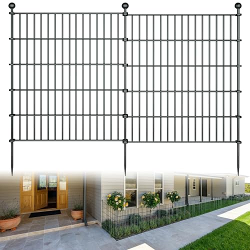 32in H x 23.6ft L Rustproof Metal Fence J5154