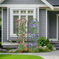 Metal Garden Arch Trellises 2 Pack Black Rust-Resistant A5143