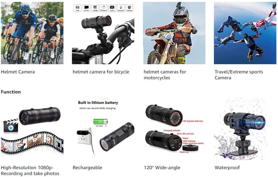 HD 1080P Sports Action Camera with 32G SD Card D6450