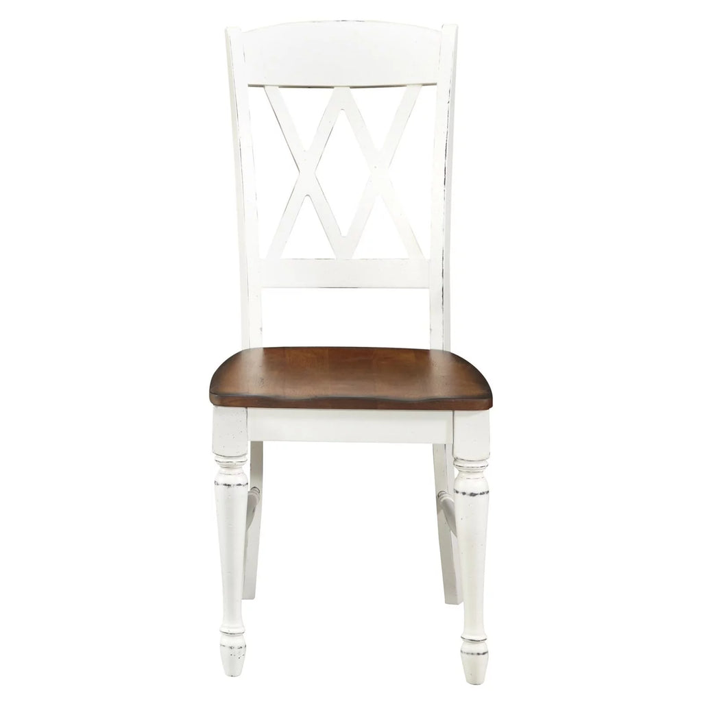 Off White Wood Dining Chair Pair S3457