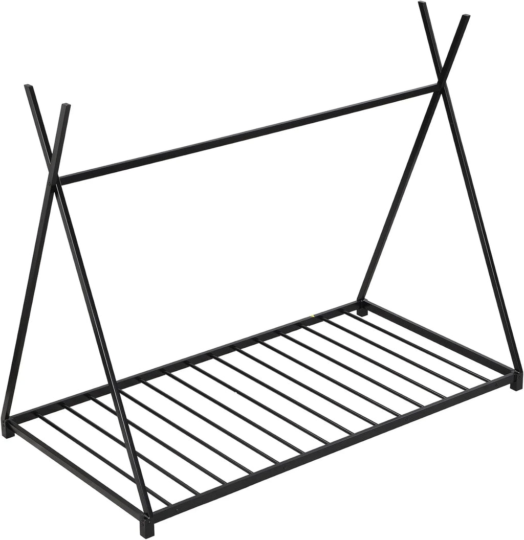 White Metal Toddler House Bed Frame S4389