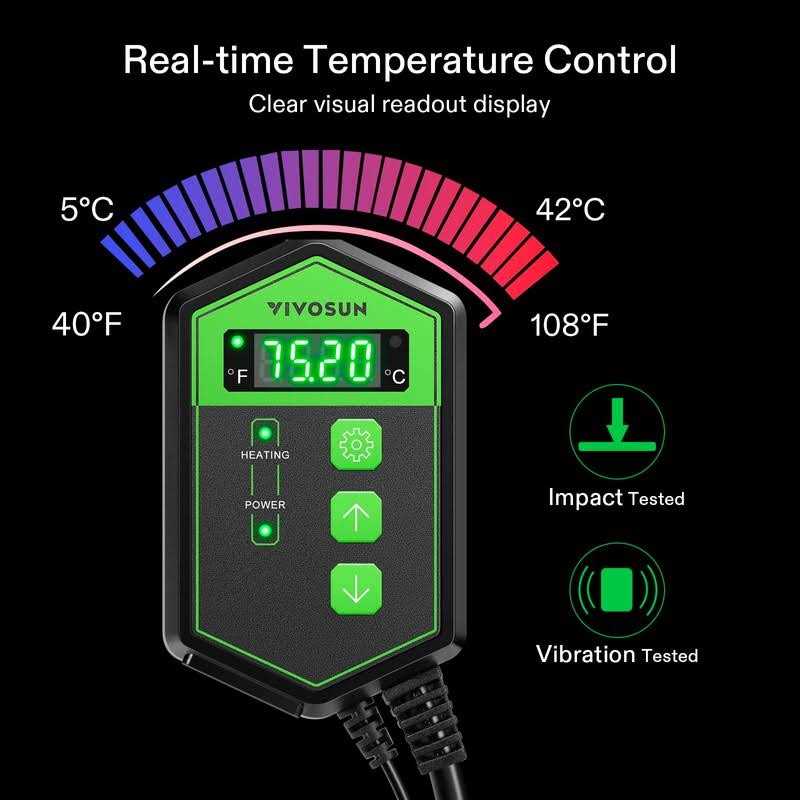 Digital Heat Mat Thermostat Temperature Controller 40-108 oF 1000W P79913