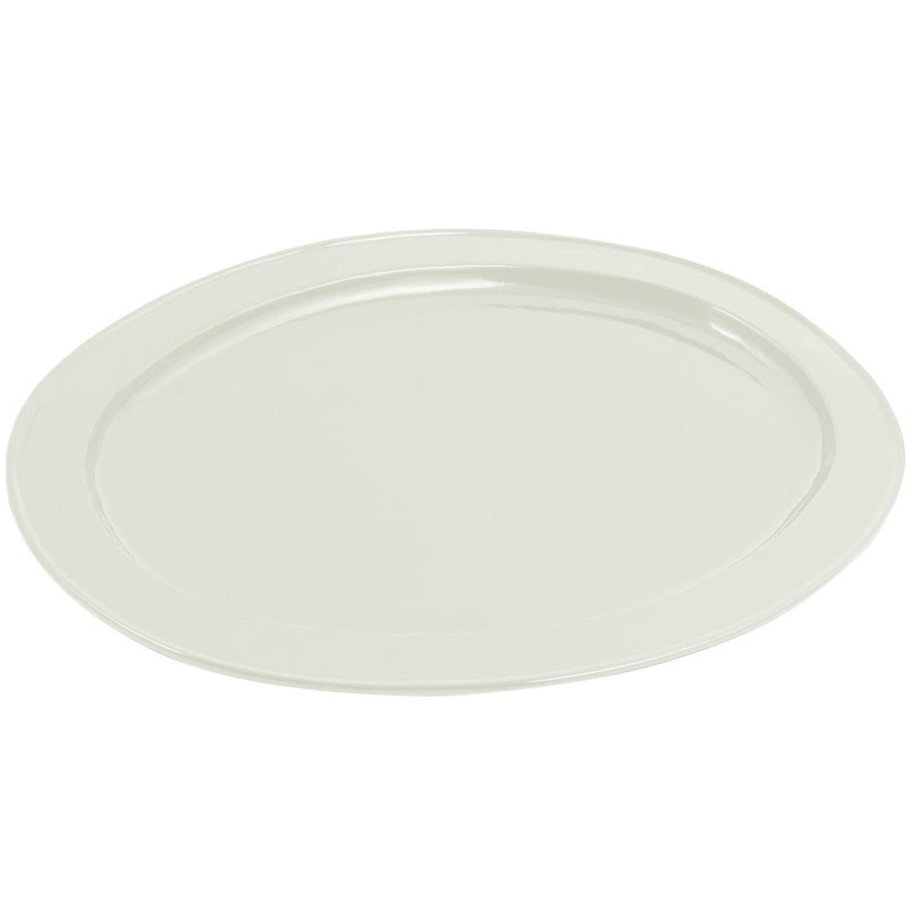Ivory Sandstone Finish Cast Aluminum Oval Platter W810390