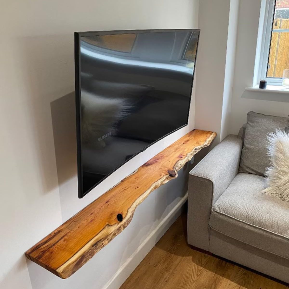 Live Edge Floating Wall Shelf Wooden Wall Mounted Shelves S2124