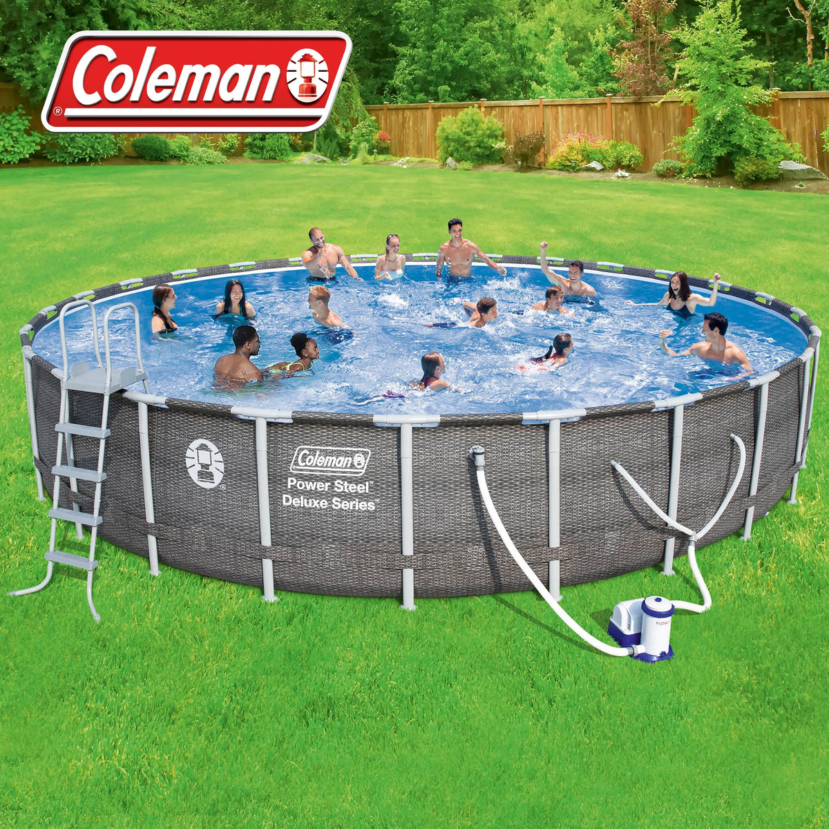 Power Steel Pool Set with Pump, Ladder and Cover P933387