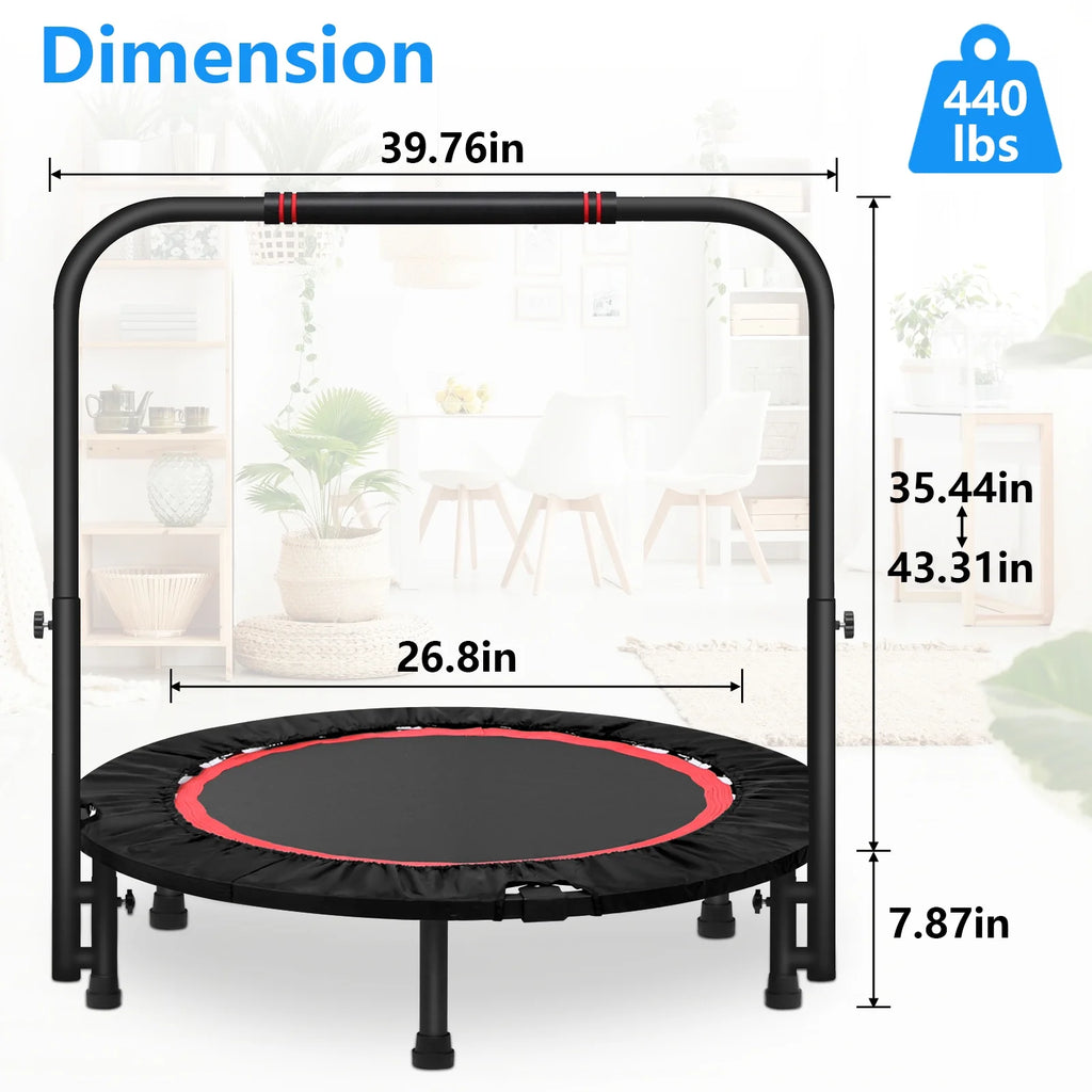40 Fitness Mini Trampoline with Adjustable Handle B86369