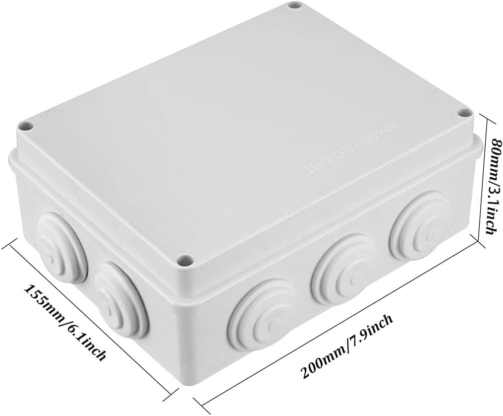 ABS Plastic IP65 Junction Box White Pack of 2 U1144