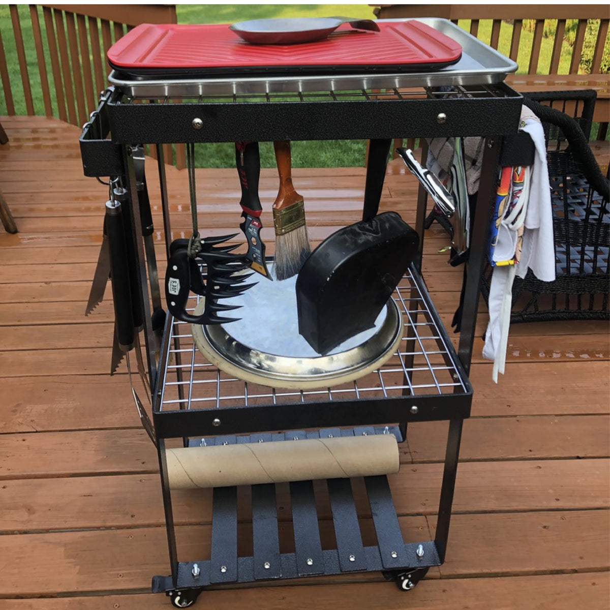3-Tier Barbecue Prep Station and Serving Cart W842