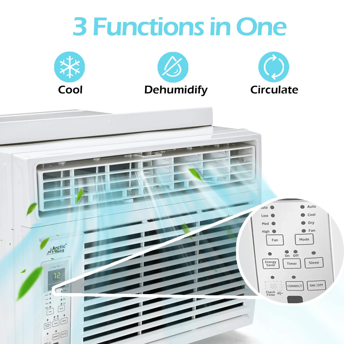Window Air Conditioner with Digital Panel and Remote Control A154