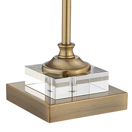 29 1/2" Tall Skinny Buffet Traditional Glam End Table Lamps Set of 2 Gold Clear Crystal Metal L28880