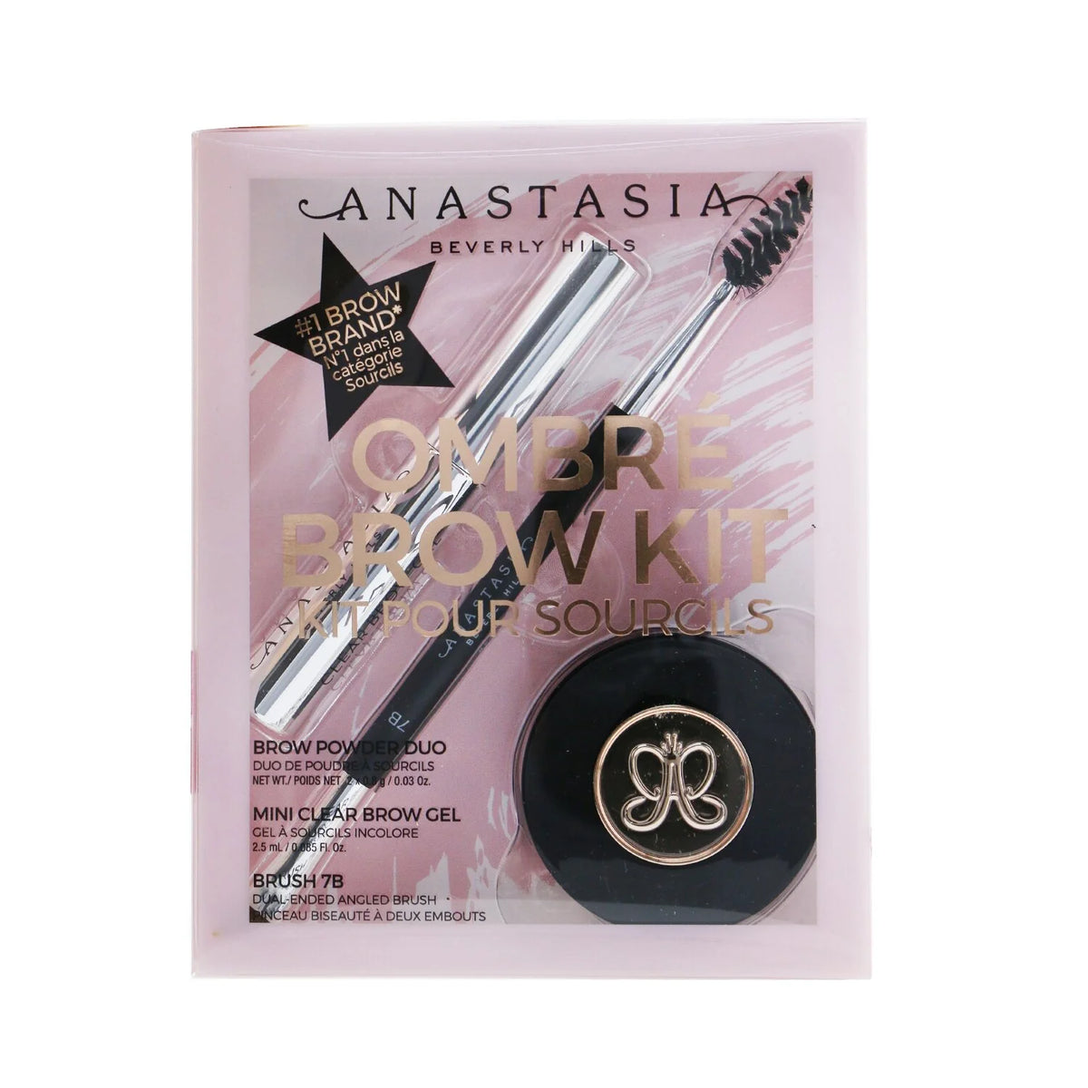 Medium Brown Brow Powder Duo with Mini Clear Brow Gel and Brush Y218736