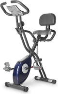 Blue Folding Exercise Bike with LCD Monitor T14703