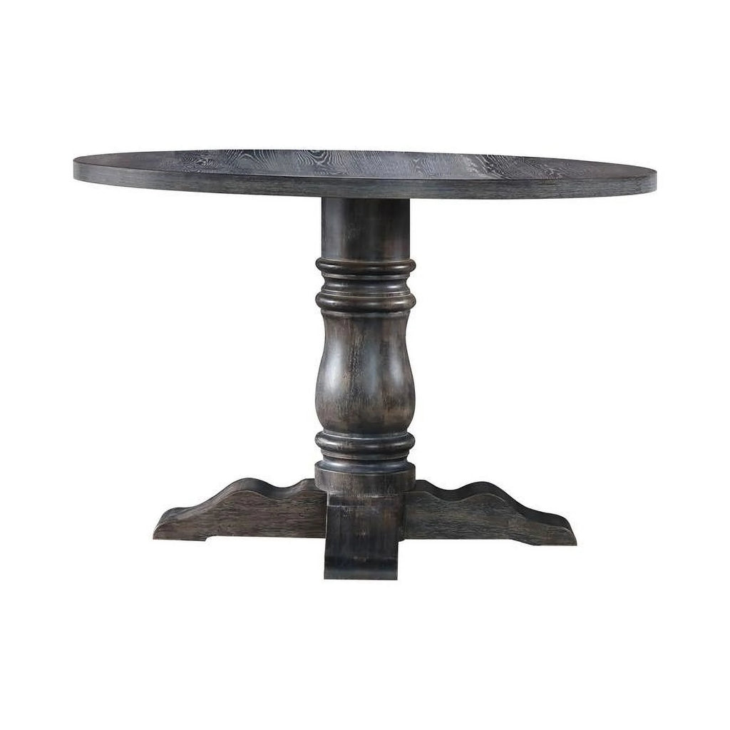 Weathered Gray Wooden Round Dining Table J934224