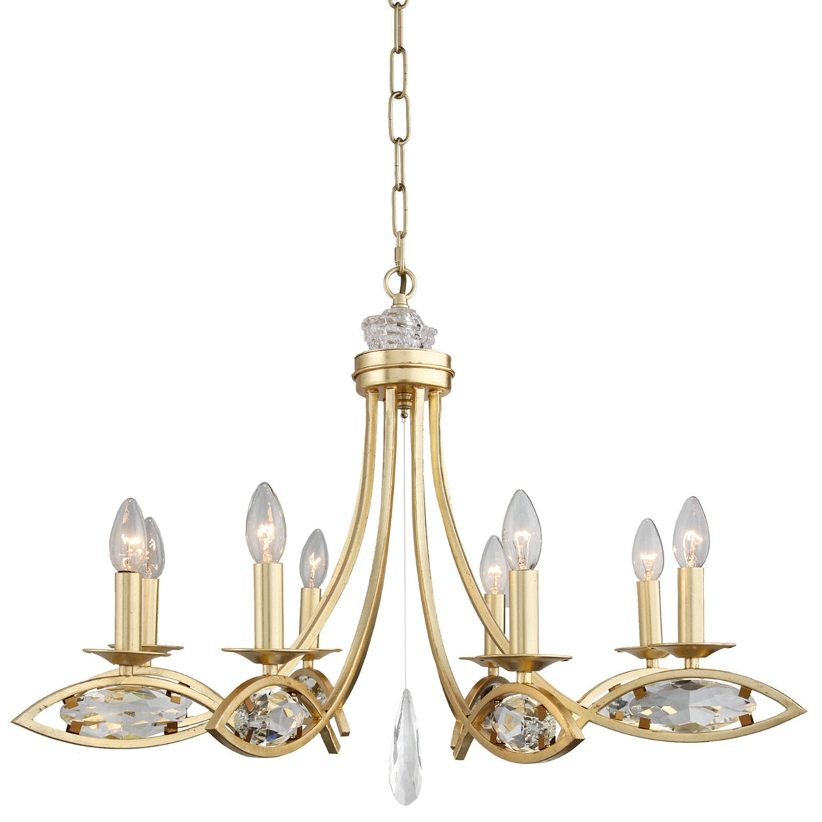 8 Light Candle Style Chandelier with Clear Crystals L53382