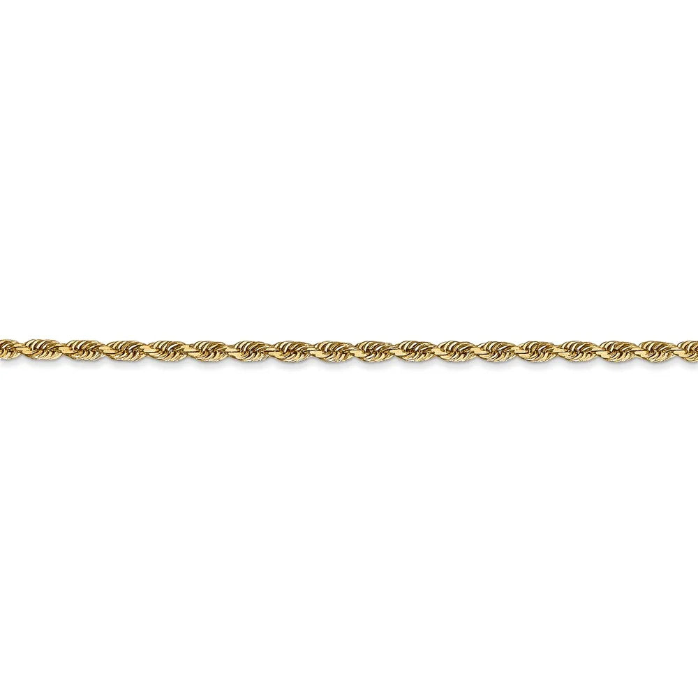 14kt Yellow Gold Diamond Cut Rope Chain 30 inch Lobster Clasp X831