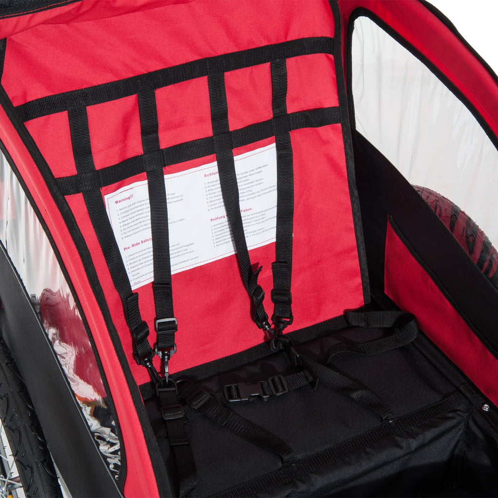 Blue 2-In-1 Double Child Bicycle Cargo Trailer And Jogger Y862972