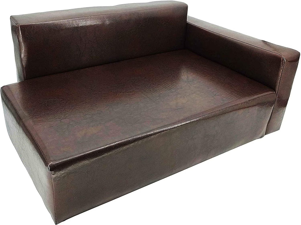 Brown Synthetic Leather Dog Sofa Bed R105