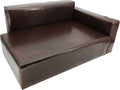 Brown Synthetic Leather Dog Sofa Bed R105