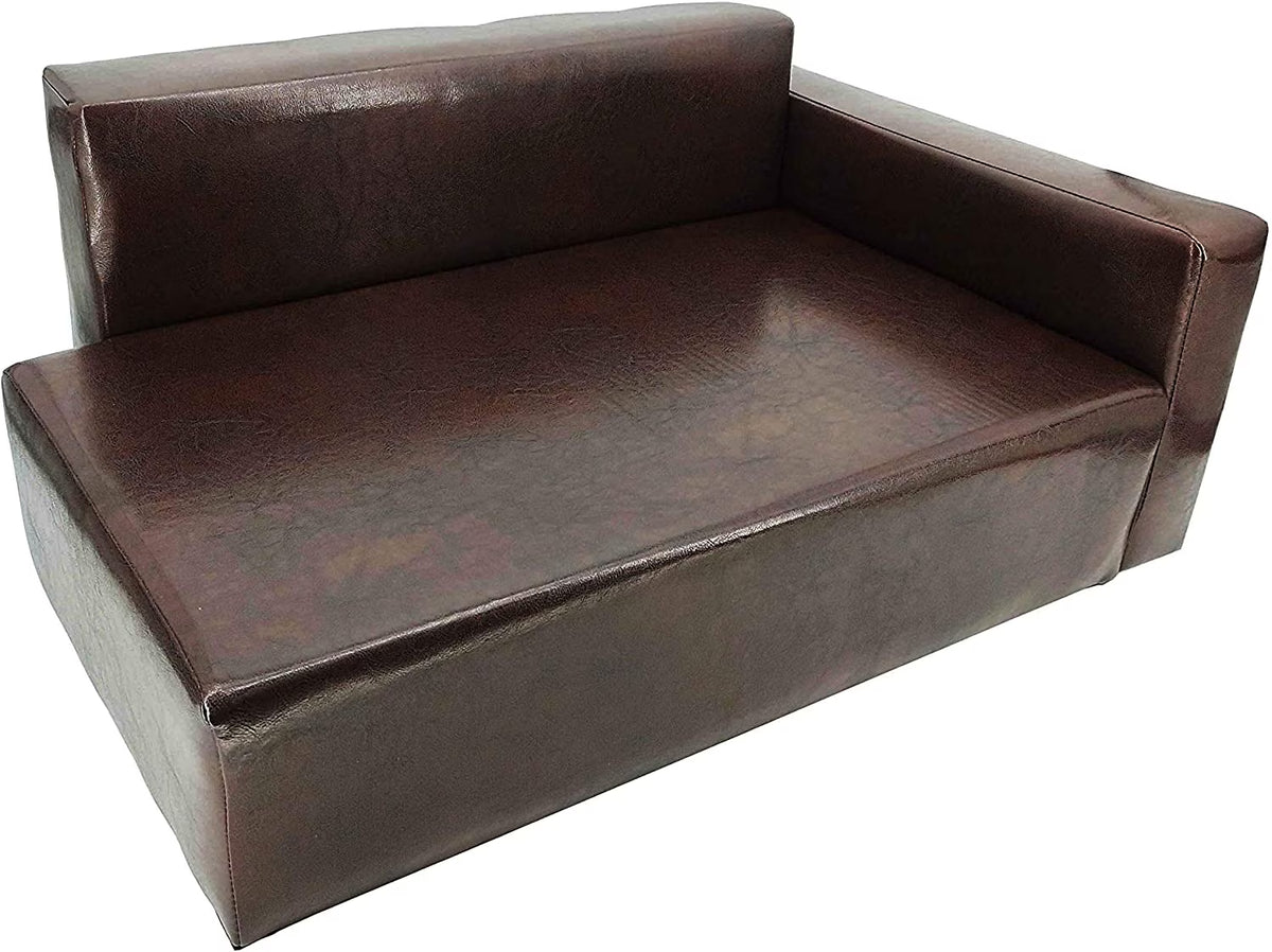 Brown Synthetic Leather Dog Sofa Bed R105