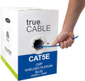 1000ft White 24AWG Solid Bare Copper Shielded Plenum Bulk Ethernet Cable H883966