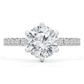 14K White Gold Solitaire Engagement Ring with Accents N67308