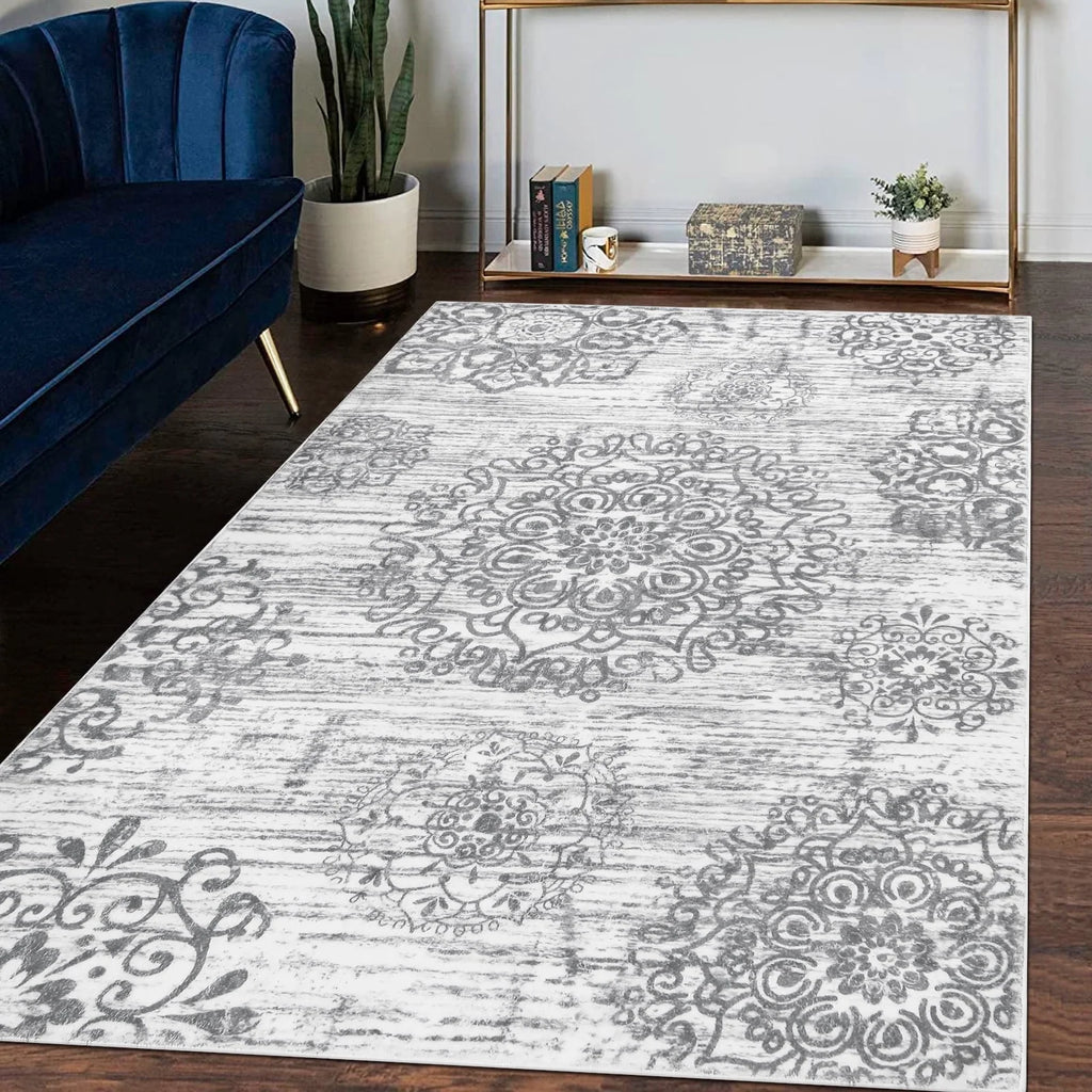 Boho Non-Slip Washable Area Rug 4'x6' A307419