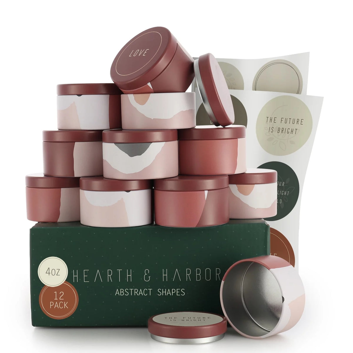 Candle Tins with Lids Stainless Steel 4Oz Set of 12 P220
