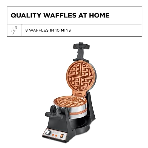 Double Rotating Belgian Waffle Maker with Nonstick Copper Plates A9269