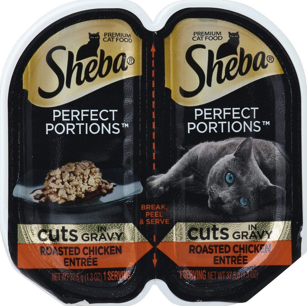 2.6 Oz Wet Cat Food Cuts In Gravy Roasted Chicken Entree Twin Pack Tray I587