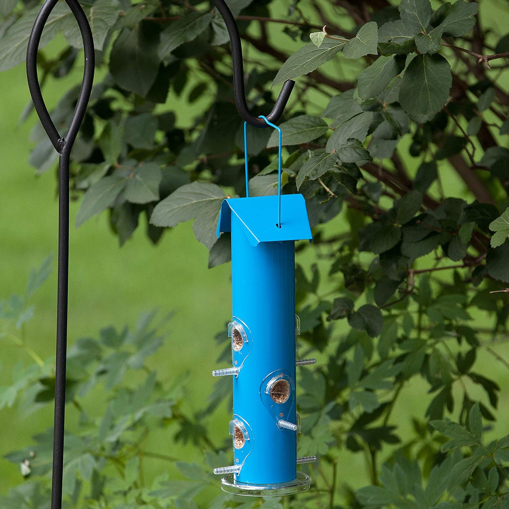 Blue Metal Tube Wild Bird Feeder F78268