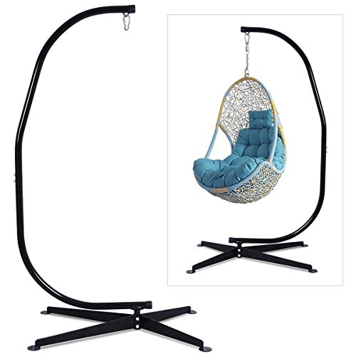 Black Heavy-Duty Steel Hammock Chair Stand Only X3041