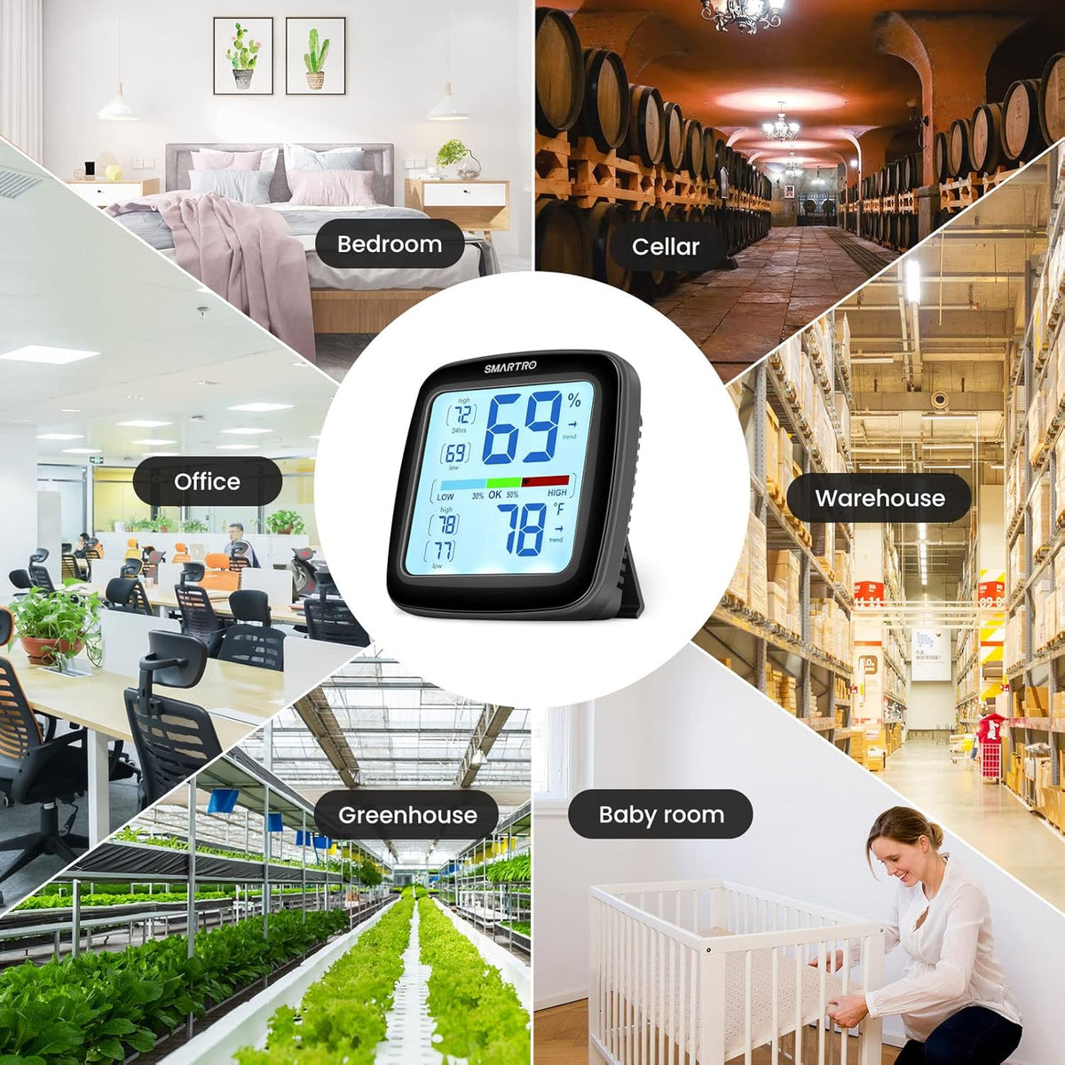 Professional Digital Hygrometer Indoor Thermometer Humidity Gauge Y9954