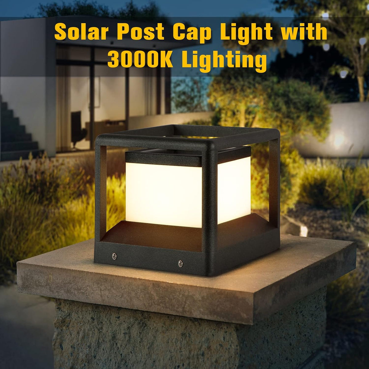 Solar Post Cap Light 3000K IP65 Waterproof F8029