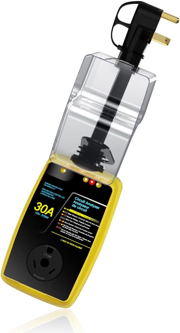 30 Amp RV Surge Protector with LED Indicator, 2100 Joules, Black E523309