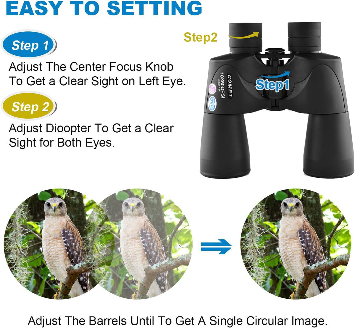 10x50 Waterproof Binoculars with Case and Strap K36614