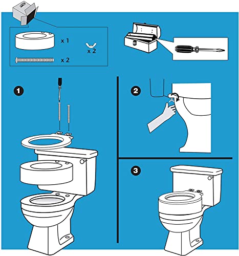 Toilet Seat Riser, Elongated Raised Toilet Seat, 3.5 inches, 300 Pound Weight Capacity G24241