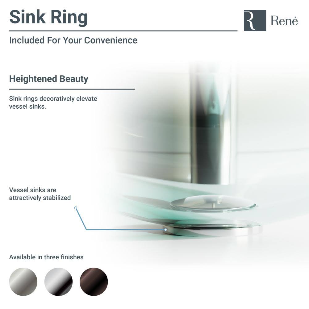 Glass Vessel Sink with Faucet, Sink Ring, and Pop-Up Drain L8464