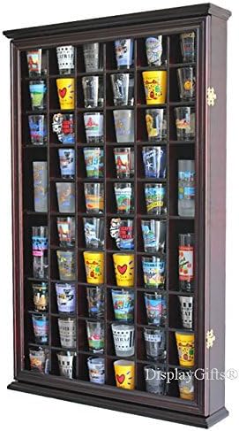 Solid Wood 56 Slot Shot Glass Display Case F129285
