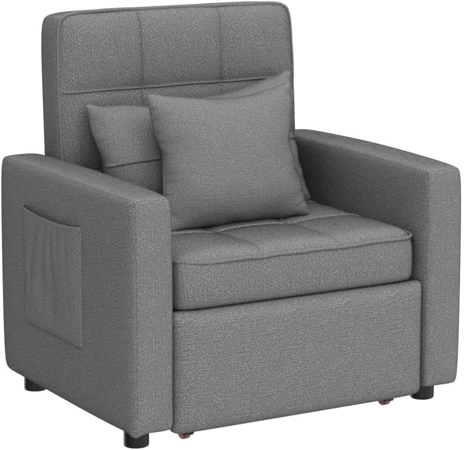 Dark Grey 3-in-1 Folding Sleeper Chair Bed M4200