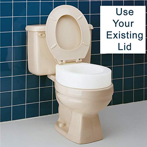 Toilet Seat Riser, Elongated Raised Toilet Seat, 3.5 inches, 300 Pound Weight Capacity G24241